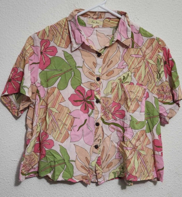 Love Notes Girls Size Large Short-Sleeve Button-Up Floral Print Shirt