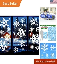 Reusable Giant White Snowflake Window Stickers - Winter Wonderland Essentials