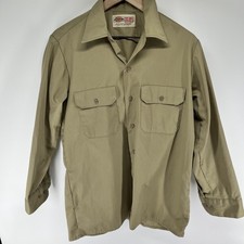 Dickies Workshirt Long Sleeve 15-15.5 x 32-33 Brown Made in USA