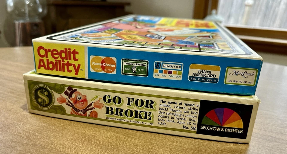 Vintage 1976 Go For Broke 1980 Credit Ability Lot 2 Board Games Money Finance - Image 2 of 4