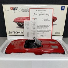 AutoArt Millennium 1963 Corvette Sting Ray Convertible Riverside Red 1/18 Scale