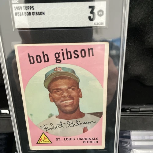 Bob Gibson 1959 Topps Rookie #514 SGC Graded VG 3