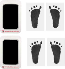 Baby  Pet Inkless Footprint  Handprint Kit with 2 Black Print Pads, 4 Imprint