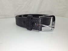 Boston Leather Belt Mens Size 38 Black Basketweave Dress Uniform USA Made 6582