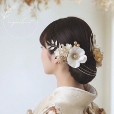Velvet Anemone White Hair Ornament / Coming of Age Ceremony Graduation Ceremony