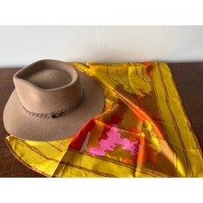 Vintage Totes Rain Scarf 1973 Yellow Abstract Psychedelic Water Repellent Square