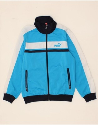 Puma Jungen Grafik Trainingsanzug Oberteil Jacke 9-10 Jahre mittelblau Colourblock CA65