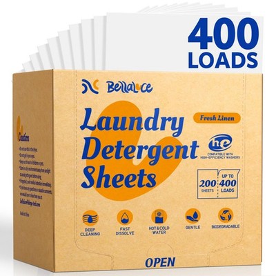 2 Pack Laundry Detergent Sheets - Laundry Sheets, 800 Loads, Eco-Friendly, Pl...