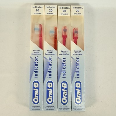 Oral B Indicator Toothbrush 20 Straight Soft Youth Child Kids VTG Lot of 4 D