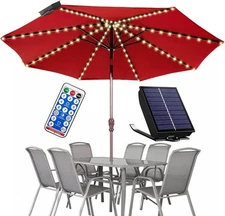 Solar Umbrella Lights Outdoor, Waterproof Solar Powered Patio Umbrella Lights St