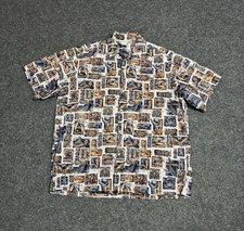 Go Barefoot Shirt Men  s Large Hawaiian Sea Life Beach Aloha Vtg USA