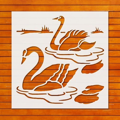 Reusable Swans Design Stencil Template for Wall Art & DIY Crafts - StencilAir