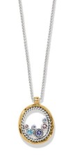 NEW Brighton Halo Gleam Necklace Silver-Multi JM7605 NWT W/Fabric Pouch