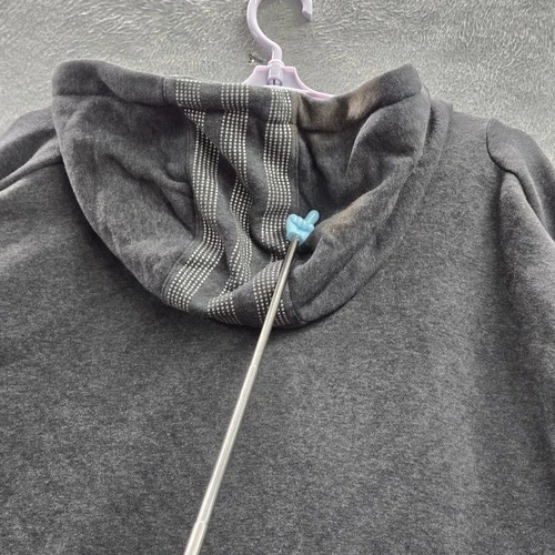 Adidas Men Jacket L Gray Fleece Activewear Zipper Logo Long Sleeve READ image 15