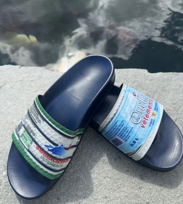 Vetements Adiletten Water Bottle Pool Slides Badelatschen Sandaletten Avantgarde