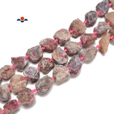 Pink Tourmaline Rough Nugget Chunks Beads Size 20-30mm 15.5'' Strand 20-30mm 