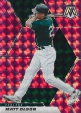 Matt Olson 2021 Panini Mosaic #30 Oakland Athletics Pink Camo