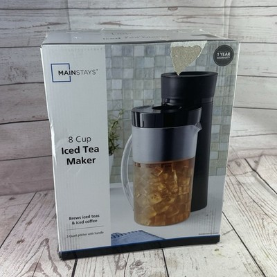 Mainstays 8 Cup Iced Tea Coffee Maker 2 Qt Pitcher Black Silver