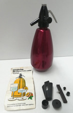 VINTAGE CLOVER SODA WATER SYPHON CARBONATED WATER METAL BOTTLE MADE IN HUNGARY