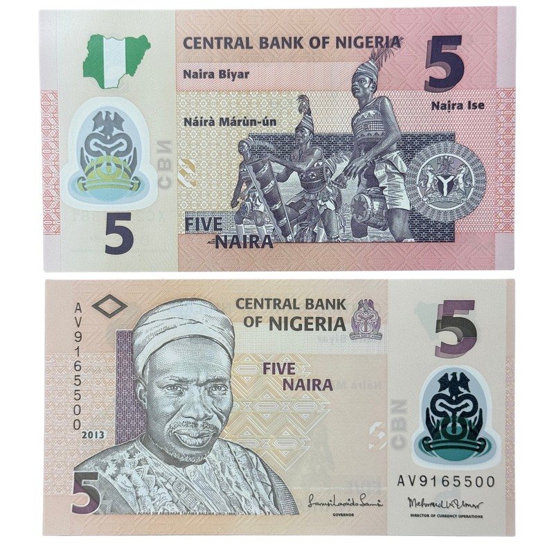Uncirculated Nigeria 2013 5 Naira Polymer Banknote P-38 🇳🇬 💡 💠