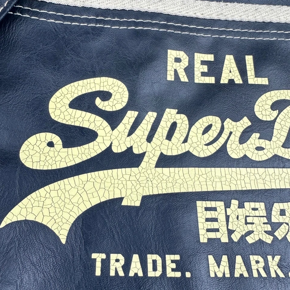 Superdry 单肩包 邮差包 斜挎包 海军蓝 奶油标志 复古 日本 — 第 2/4 张图片