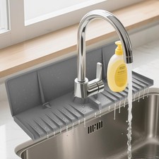 Silicone Faucet Drip Catcher Tray Mat Sink Backsplash Guard Behind Faucet