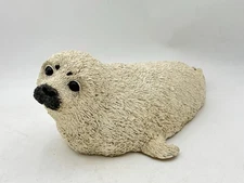 Vintage Sandicast White Harp Seal Figurine By Sandra Brue 18” Long- Heavy