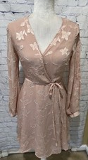 Women’s ASTR The Label Champagne Rose Wrap Dress Size Small Retail $85