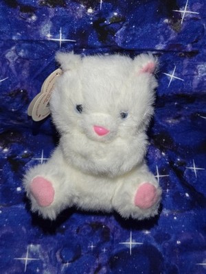 Luv Bunch White Cat Plush Stuffed Animal Toy 6  1986 Blue Eyes with Tags