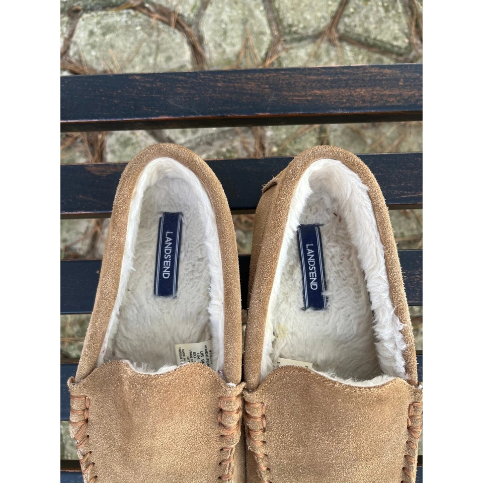Zapatillas mocasín de gamuza Lands' End para mujer - forradas de felpa, zapatos cómodos Foto 4 de 4