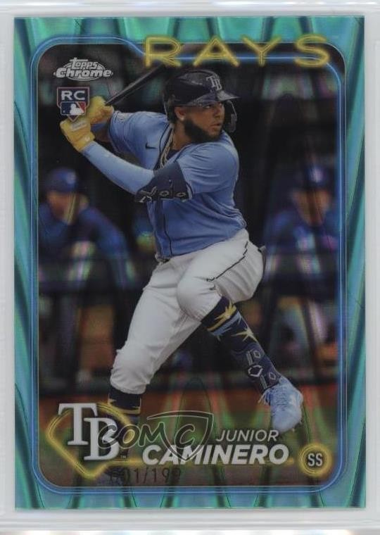 2024 Topps Chrome Aqua RayWave Refractor 1/199 Junior Caminero #213 y8x