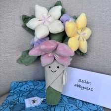Jellycat Amuseables Bouquet Of Flowers Plush Toy NWT Authentic With Dust Bag