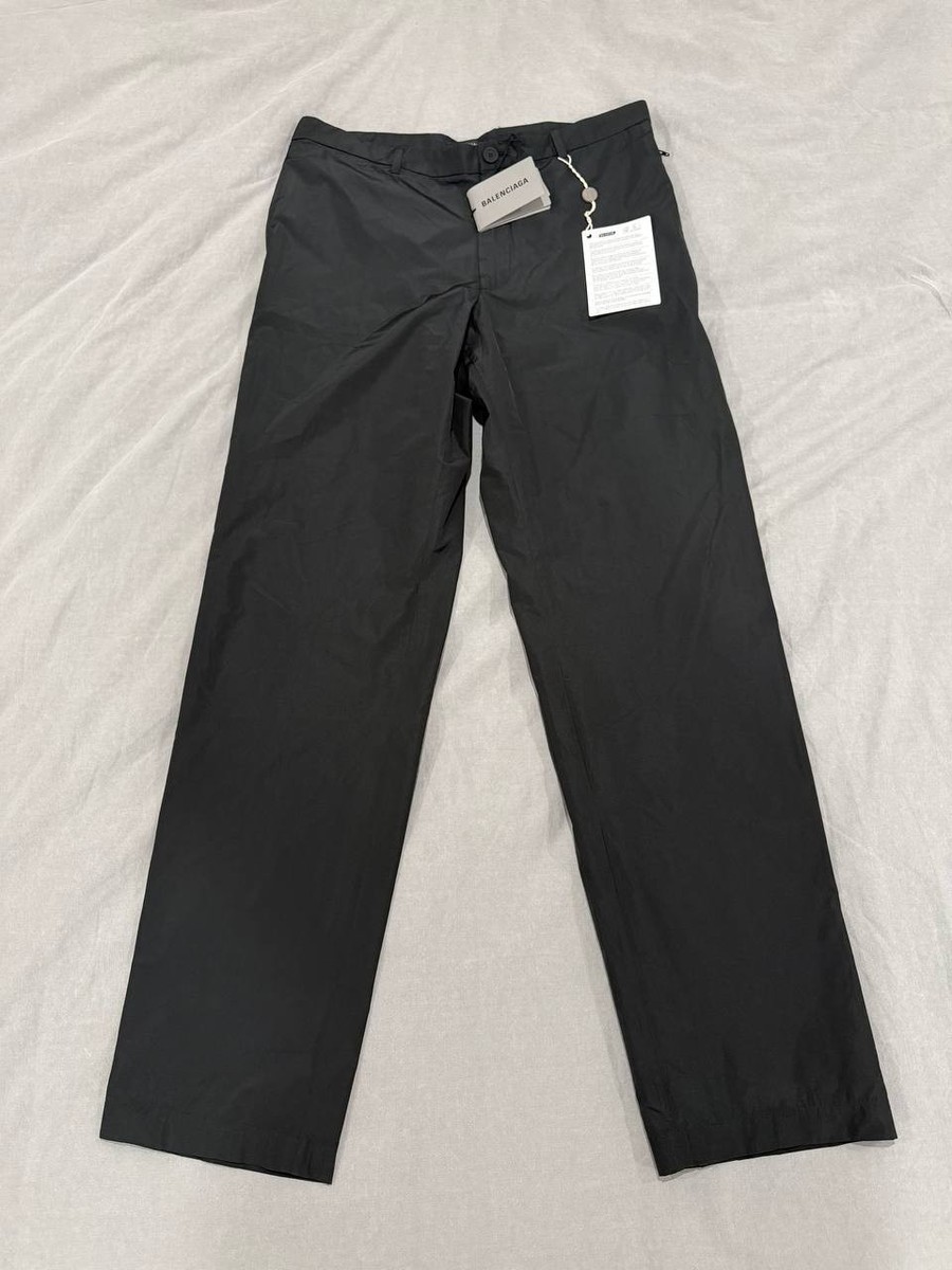 BALENCIAGA Track Pants Nylon Polyester Black Unisex Size M Brand