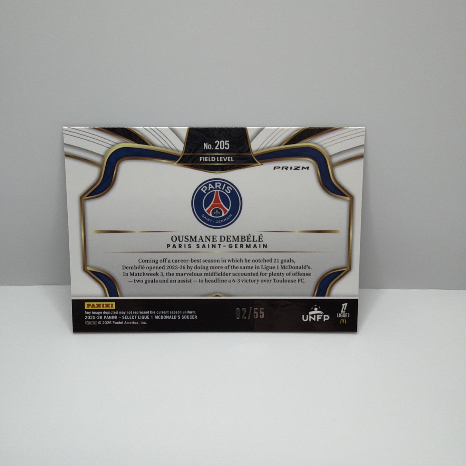 2025-26 Panini Select Ligue 1 - Field Level Ousmane Dembele - Red Prizm /55 view 2