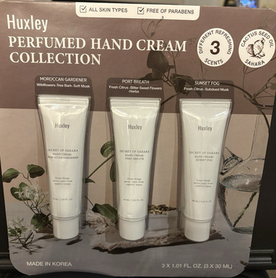 Huxley PERFUMED HAND CREAM COLLECTION MOROCCAN GARDENER, PORT BREATH, SUNSET FOG