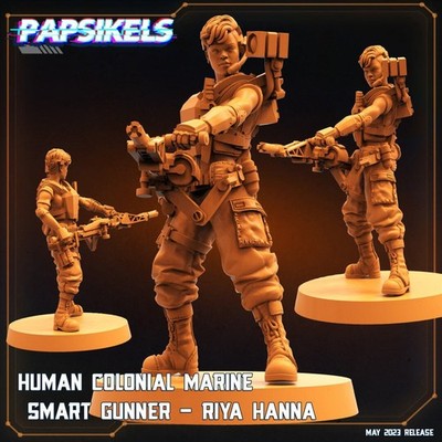 Alien Wars, Human Colonial Marine Smart Gunner - Riya Hanna, Papsikels, 32mm Min