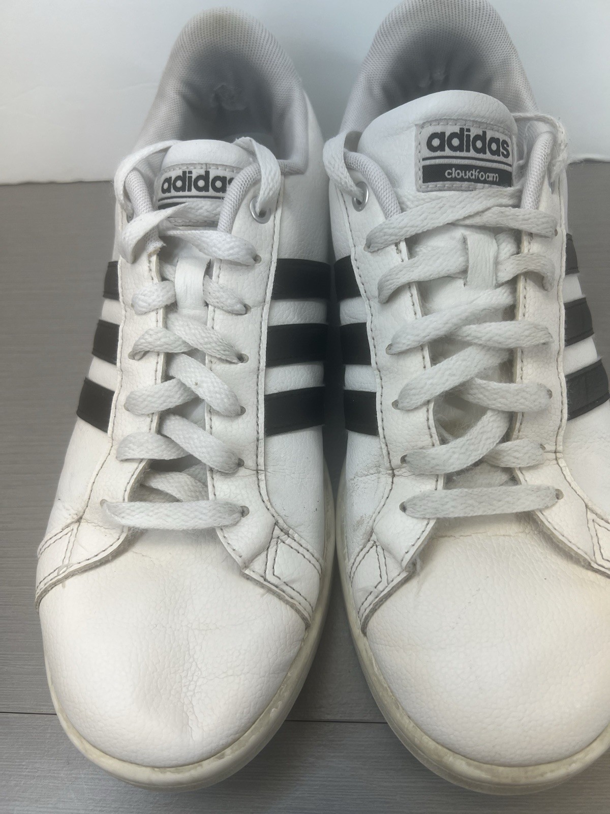 Adidas  Cloudfoam Men’s White/ Black Size 9 Pre-Owned  thumbnail 3