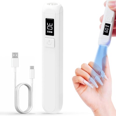 Mini UV Light for Gel Nails, LKE Handheld LED Nail Lamp Small White 