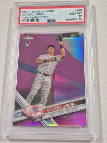 2017 Topps Chrome Pink Refractor #169 Aaron Judge RC Rookie PSA 10 GEM MINT