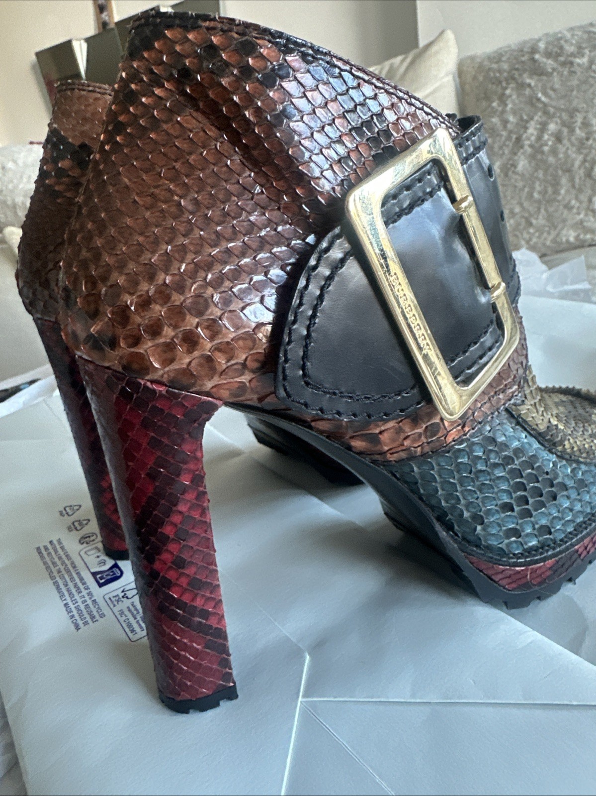 Burberry Genuine Python Heeled boots size 41 / UK 7 Women’s Runway £2k RRP image 8
