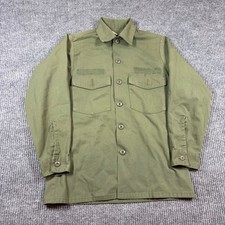 Vintage US Military OG-507 Utility Shirt Mens 14.5x31 Olive Drab Green Cotton
