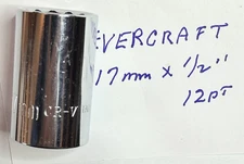 Evercraft  17 mm x 1/2" Dr Socket - 12 Pt - Free USA Ship