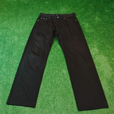 Vintage Hugo Boss Jeans Herren 36x32 Schwarz Arkansas Straight Zip Casual Cla...