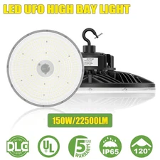 150W 22500LM Commercial LED High Bay Lighting for Garage Warehouse UL&DLC Listed