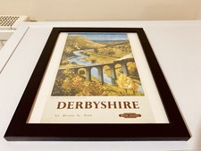 Derbyshire | Vintage British Rail Travel Framed Print Railway | 12&rdquo; x 10&rdquo;