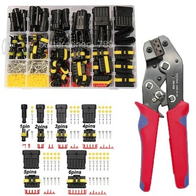 708PCS 1-6 Pin Car Automotive Waterproof Electrical Wire Connectors Plug Kit Set