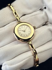Rolex Lady Cocktail Vintage Watch 9ct Gold Art Deco Antique Bracelet 24mm