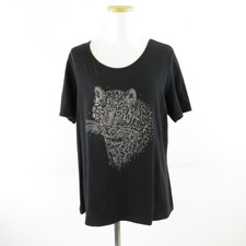 Christina Alexander Sequin Black Cotton T-Shirt L Used Japan Import