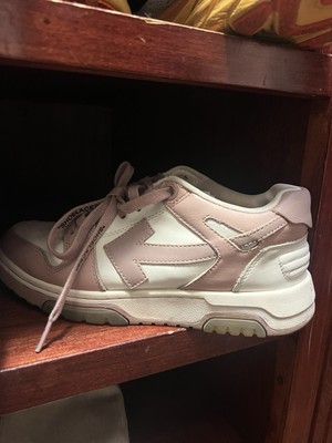 Off-White Out of Office Low-Top Women's Leather Sneakers 6.5 US 37 EU Pink White