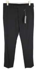 RICHMOND Men Trousers 48 Black Wool Blend Dot Pattern Pleated Classic 